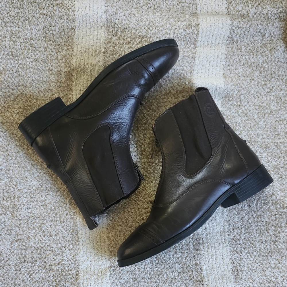 Dark Brown Leather Ovation Paddock Chelsea Boots